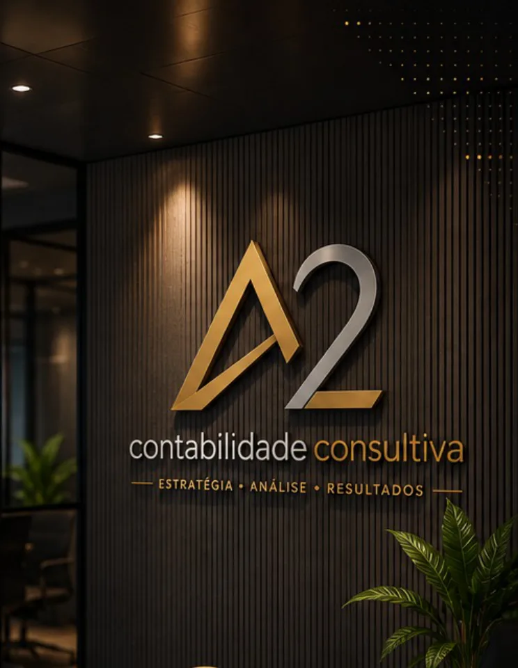 Recepção da A2 com o painel ripado e a marca iluminada